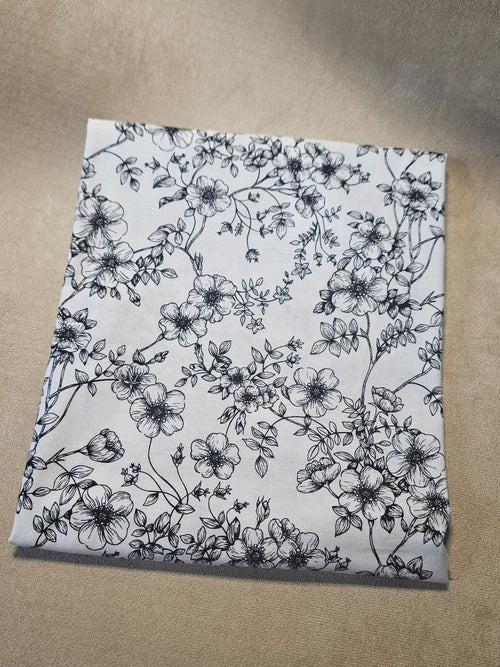 Black & White Floral Sketch Bible Cover