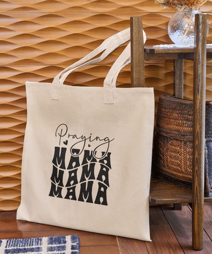 Praying Mama Canvas Tote Bag