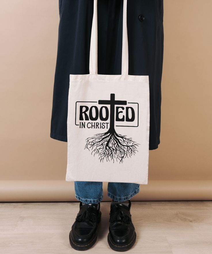 Rooted in Christ Tote Bag